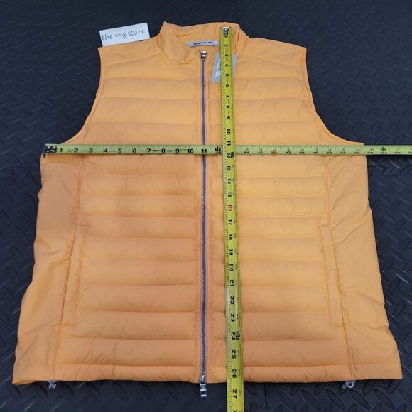 Peter Millar Golf Crown Elite Light Golden Ray Orange Puffer Vest Sz L MSRP $200 - Picture 3 of 7